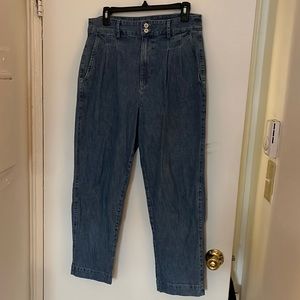 Madewell Pleated Front Wide Leg Highwaist Jeans